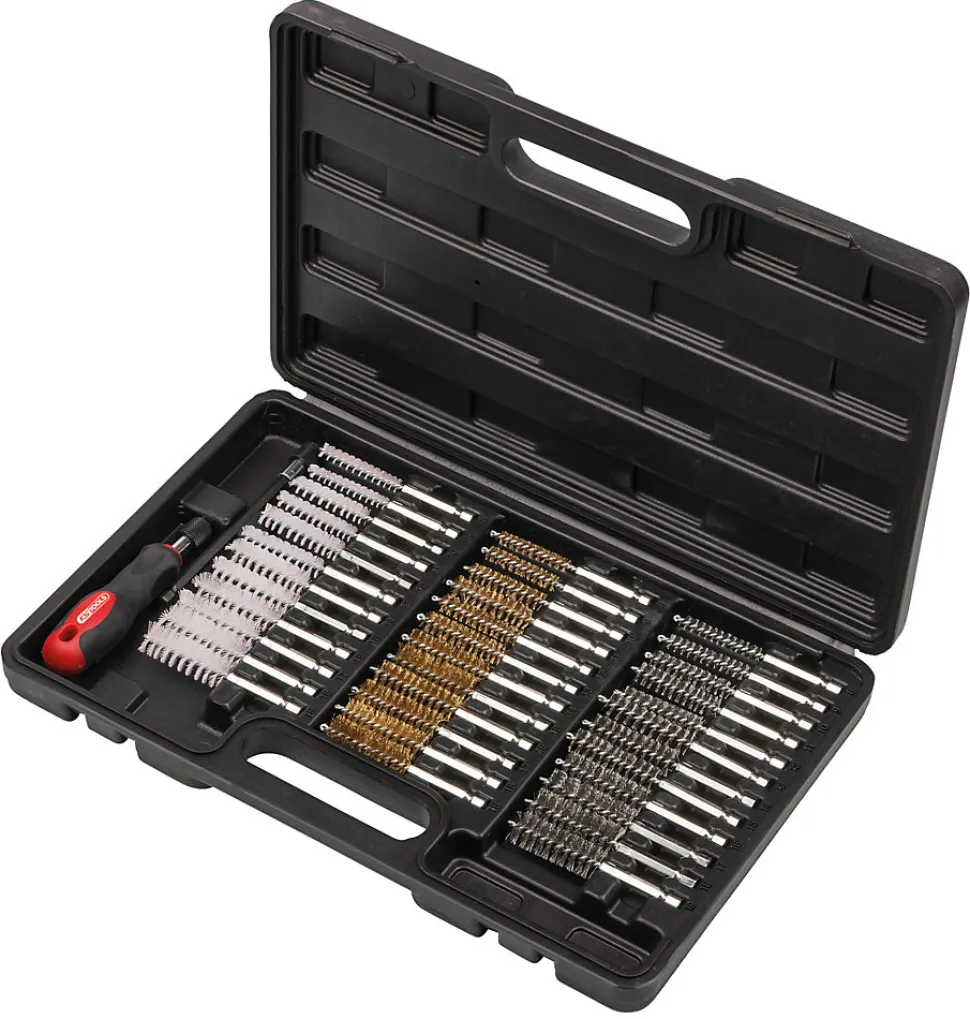 KS Tools - 340.0010 - Jeu de brosses de nettoyage pour puit de bougie de préchauffage ou d'injecteur