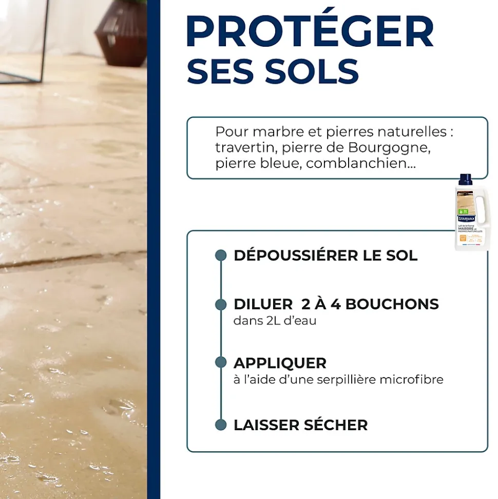 Lait brillant 2 en 1 marbre et pierres naturelles Starwax 1L