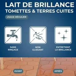 Lait de brillance 2 en 1 tomettes et terres cuites Starwax 1L