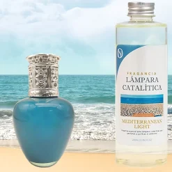 Lampe catalytique Aqua Marina + Parfum Mediterranean Light 200 ml - Élimine mauvaises odeurs, parfume et améliore qualité de l'air