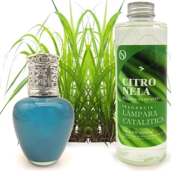 Lampe catalytique Aqua Marina + Parfum Citronnelle 500 ml - Élimine les mauvaises odeurs, parfume et améliore la qualité de l'air