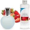 Lampe catalytique Bleu-Gris Mat + Arôme Wild Strawberry 500 ml - Élimine mauvaises odeurs, parfume et améliore la qualité de l'air