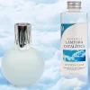 Lampe catalytique Bleu-Gris Mat + Parfum Cotton Clean 500 ml - Élimine mauvaises odeurs, parfume et améliore la qualité de l'air