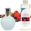 Lampe catalytique Bleu-Gris Mat + Arôme Summer Fruits 500 ml - Élimine mauvaises odeurs, parfume et améliore la qualité de l'air