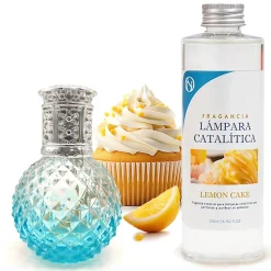 Lampe catalytique Blue Diamonds + Parfum Lemon Cake 200 ml - Élimine les mauvaises odeurs, parfume et améliore la qualité de l'air