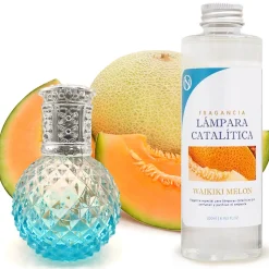 Lampe catalytique Blue Diamonds + Parfum Waikiki Melon 200 ml - Élimine mauvaises odeurs, parfume et améliore la qualité de l'air