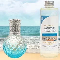 Lampe catalytique Blue Diamonds + Parfum Mediterranean Light 200 ml. Élimine mauvaises odeurs, parfume et améliore qualité de air