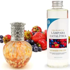 Lampe catalytique Drops Orange + Parfum Summer Fruits 200 ml - Élimine mauvaises odeurs, parfume et améliore la qualité de l'air