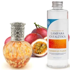 Lampe catalytique Drops Orange + Parfum Caribbean Passion 200 ml - Élimine mauvaises odeurs, parfume et améliore qualité de l'air