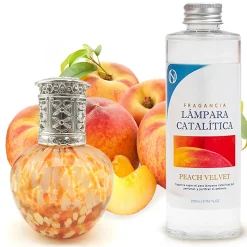 Lampe catalytique Drops Orange + Parfum Peach Velvet 500 ml - Élimine mauvaises odeurs, parfume et améliore la qualité de l'air