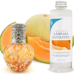 Lampe catalytique Drops Orange + Parfum Waikiki Melon 200 ml - Élimine mauvaises odeurs, parfume et améliore la qualité de l'air