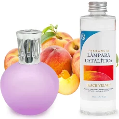 Lampe catalytique Fuchsia Mat + Arôme Peach Velvet 500 ml - Élimine les mauvaises odeurs, parfume et améliore la qualité de l'air