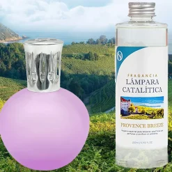 Lampe catalytique Fuchsia Mat + Arôme Provence Breeze 500 ml - Élimine mauvaises odeurs, parfume et améliore la qualité de l'air