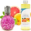 Lampe catalytique Mosaïque Fuchsia + Parfum Winter Citrus 200 ml - Élimine mauvaises odeurs, parfume et améliore qualité de l'air