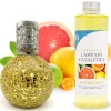 Lampe catalytique Mosaïque Doré + Arôme Winter Citrus 200 ml - Élimine mauvaises odeurs, parfume et améliore la qualité de l'air