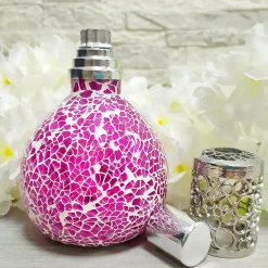 Lampe catalytique Mosaïque Fuchsia + Parfum Winter Citrus 500 ml - Élimine mauvaises odeurs, parfume et améliore qualité de l'air