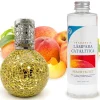 Lampe catalytique Mosaïque Doré + Arôme Peach Velvet 200 ml - Élimine mauvaises odeurs, parfume et améliore la qualité de l'air