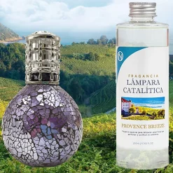 Lampe catalytique Mosaïque de minuit + Provence Breeze 500 ml - Élimine mauvaises odeurs, parfume et améliore la qualité de l'air