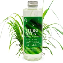 Lampe catalytique Mosaïque Bicolore + Parfum Citronnelle 500 ml - Élimine mauvaises odeurs, parfume et améliore qualité de l'air