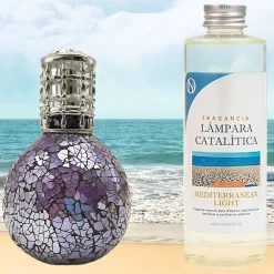 Lampe catalytique Mosaïque de minuit + Mediterranean Light 200 ml - Élimine mauvaises odeurs, parfume et améliore qualité de l'air