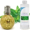 Lampe catalytique Mosaïque Doré + Arôme Mountain Mint 500 ml - Élimine mauvaises odeurs, parfume et améliore la qualité de l'air