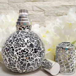 Lampe catalytique Mosaïque Noir + Parfum Bed of Roses 200 ml - Élimine mauvaises odeurs, parfume et améliore la qualité de l'air