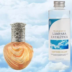 Lampe catalytique Orange Waves + Parfum Cotton Clean 500 ml - Élimine mauvaises odeurs, parfume et améliore la qualité de l'air