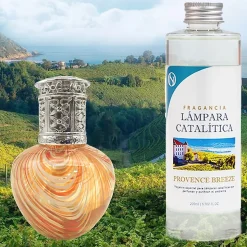 Lampe catalytique Orange Waves + Parfum Provence Breeze 200 ml - Élimine mauvaises odeurs, parfume et améliore la qualité de l'air