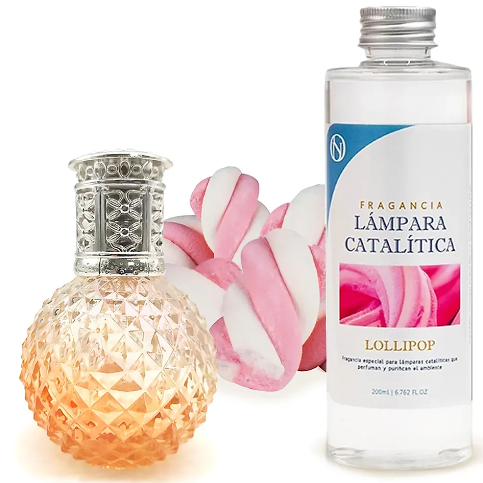 Lampe catalytique Orange Diamonds + Parfum Lollipop 200 ml - Élimine les mauvaises odeurs, parfume et améliore la qualité de l'air