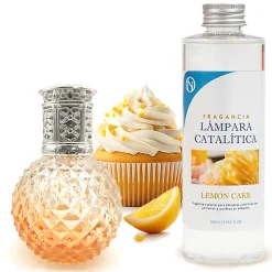 Lampe catalytique Orange Diamonds + Parfum Lemon Cake 200 ml - Élimine mauvaises odeurs, parfume et améliore la qualité de l'air