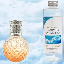 Lampe catalytique Orange Diamonds + Parfum Cotton Clean 200 ml - Élimine mauvaises odeurs, parfume et améliore la qualité de l'air
