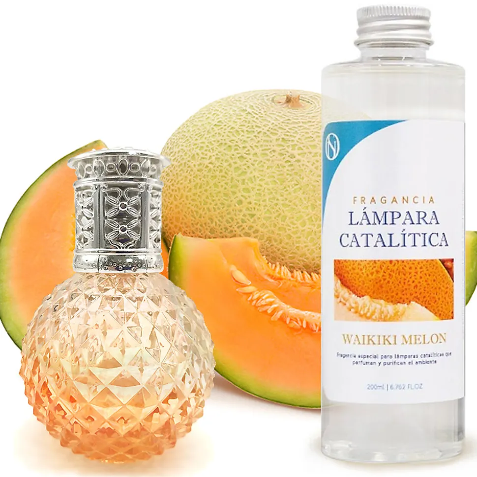 Lampe catalytique Orange Diamonds + Parfum Waikiki Melon 200 ml - Élimine mauvaises odeurs, parfume et améliore qualité de l'air