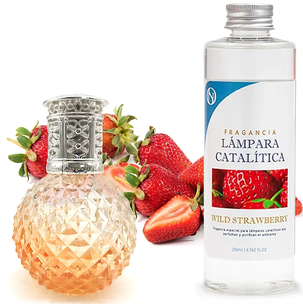 Lampe catalytique Orange Diamonds + Wild Strawberry 500 ml - Élimine mauvaises odeurs, parfume et améliore la qualité de l'air