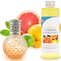 Lampe catalytique Orange Diamonds + Arôme Winter Citrus 200 ml - Élimine mauvaises odeurs, parfume et améliore la qualité de l'air
