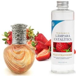 Lampe catalytique Orange Waves + Parfum Wild Strawberry 200 ml - Élimine mauvaises odeurs, parfume et améliore la qualité de l'air