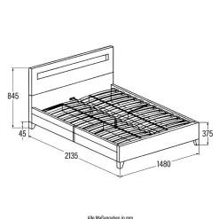 LED Lit NUBE Blanc 140 x 200 cm