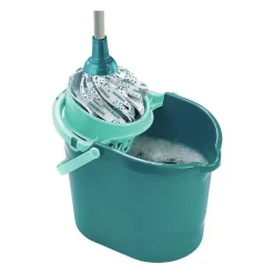 LEIFHEIT Kit de nettoyage sol Classic Mop 56792 Leifheit ensemble de nettoyage balai a franges viscose tres absorbantes seau pan