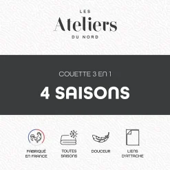 Les Ateliers du Nord - Couette 4 saisons 3en1 140x200cm