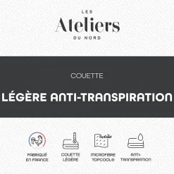 Les Ateliers du Nord - Couette Légère et Anti-transpiration 140x200cm