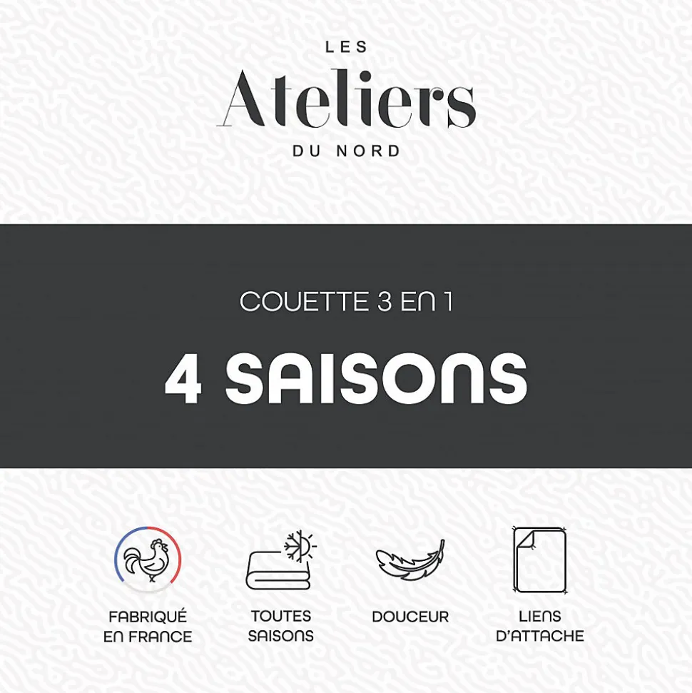 Les Ateliers du Nord - Couette 4 saisons 3en1 240x260cm