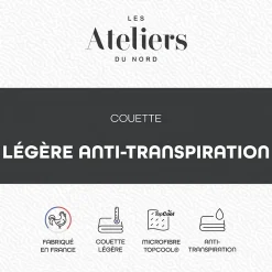 Les Ateliers du Nord - Couette Légère et Anti-transpiration 200x200cm