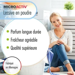 Lessive En Poudre Microactiv 10 L Puissante Pour Blanc Et Couleurs