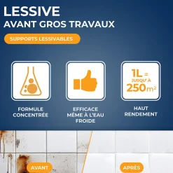Lessive gros travaux sans rinçage Starwax 1L