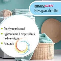Lessive Liquide Microactiv 60 L Puissante Pour Blanc Et Couleurs, Se Dissout Facilement