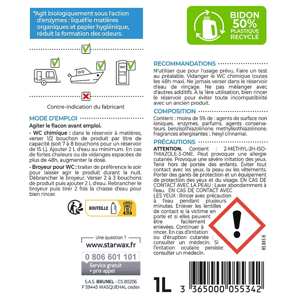 Liquéfiant anti-odeur WC chimique 1L