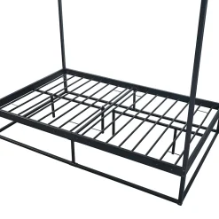 Lit à baldaquin Kristianstad métal 120 x 200 cm noir en.casa