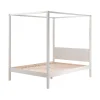 Lit à baldaquin 140x200 Sommier Inclus Vipack Pino - Blanc