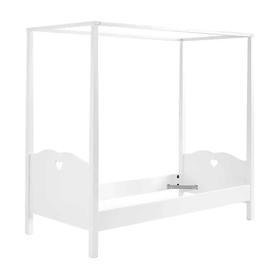 Lit à Baldaquin 90x200 Sommier Inclus Vipack Amori - Blanc