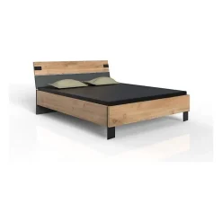 Lit - LAMIA - 180 x 200 cm - Chene poutre / Graphite - WIMEX