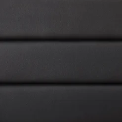 Lit 1 place HUDSON, 90 x 190 cm, capitonné avec sommier, revêtement synthétique noir